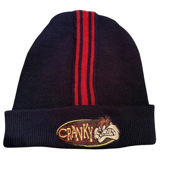 Looney Tunes Mania Other - Vintage 90's Tazz Beanie Hat Cap‎ Dark Navy Blue Looney Tunes Streetwear Skater